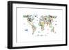 Animal Map of the World-Michael Tompsett-Framed Art Print