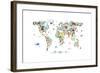 Animal Map of the World-Michael Tompsett-Framed Art Print