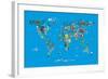 Animal Map of the World-Michael Tompsett-Framed Art Print