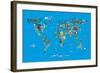 Animal Map of the World-Michael Tompsett-Framed Art Print