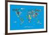 Animal Map of the World-Michael Tompsett-Framed Art Print