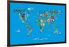 Animal Map of the World-Michael Tompsett-Framed Art Print