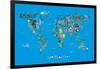 Animal Map of the World-Michael Tompsett-Framed Art Print