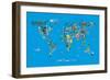 Animal Map of the World-Michael Tompsett-Framed Art Print