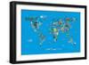 Animal Map of the World-Michael Tompsett-Framed Art Print