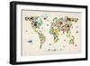 Animal Map of the World-Michael Tompsett-Framed Art Print