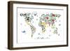 Animal Map of the World-Michael Tompsett-Framed Art Print