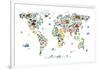 Animal Map of the World-Michael Tompsett-Framed Art Print