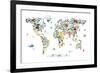 Animal Map of the World-Michael Tompsett-Framed Art Print