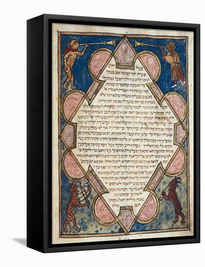 Animal Musicians from Jewish Cervera Bible-Josef Asarfati-Framed Stretched Canvas