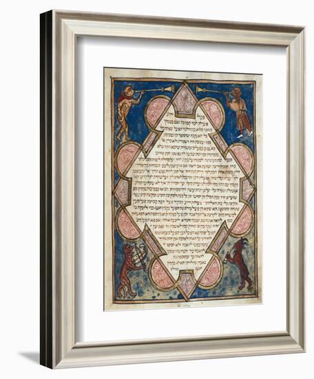 Animal Musicians from Jewish Cervera Bible-Josef Asarfati-Framed Art Print