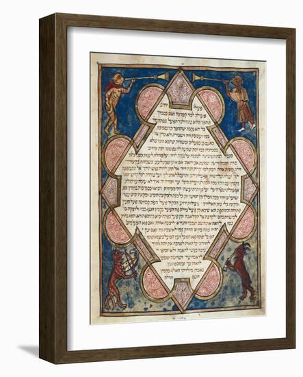 Animal Musicians from Jewish Cervera Bible-Josef Asarfati-Framed Art Print