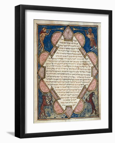 Animal Musicians from Jewish Cervera Bible-Josef Asarfati-Framed Art Print