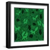 Animal Pattern with Wild Animals-Svetlana Tingaeva-Framed Art Print