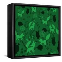 Animal Pattern with Wild Animals-Svetlana Tingaeva-Framed Stretched Canvas