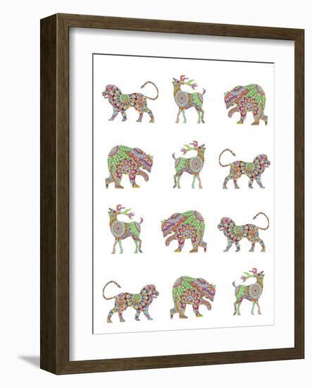 Animal Pattern-Miguel Balbás-Framed Giclee Print