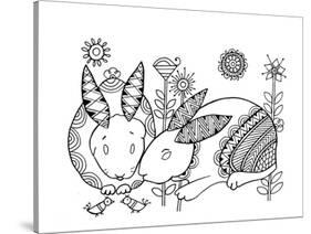 Animal Rabbits-Neeti Goswami-Stretched Canvas