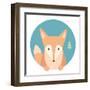 Animal Set. Portrait in Flat Graphics - Fox-sonyakamoz-Framed Art Print