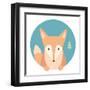 Animal Set. Portrait in Flat Graphics - Fox-sonyakamoz-Framed Art Print