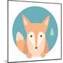 Animal Set. Portrait in Flat Graphics - Fox-sonyakamoz-Mounted Art Print