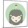 Animal Set. Portrait in Flat Graphics - Hedgehog-sonyakamoz-Mounted Art Print