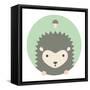 Animal Set. Portrait in Flat Graphics - Hedgehog-sonyakamoz-Framed Stretched Canvas