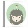 Animal Set. Portrait in Flat Graphics - Hedgehog-sonyakamoz-Stretched Canvas