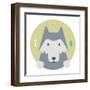 Animal Set. Portrait in Flat Graphics. Wolf-sonyakamoz-Framed Art Print