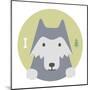 Animal Set. Portrait in Flat Graphics. Wolf-sonyakamoz-Mounted Art Print