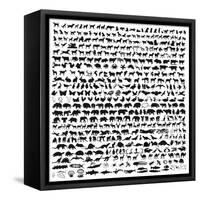 Animal Silhouettes-ktinte-Framed Stretched Canvas