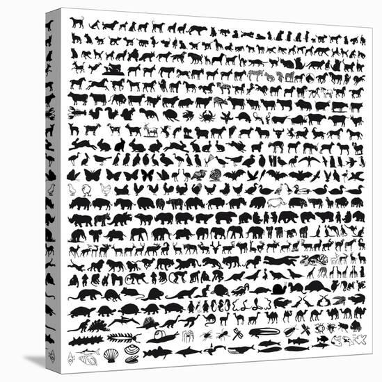 Animal Silhouettes-ktinte-Stretched Canvas