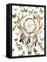 Animal Skull with Dreamcather and Butterfly-tanycya-Framed Stretched Canvas