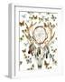 Animal Skull with Dreamcather and Butterfly-tanycya-Framed Art Print