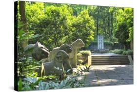 Animal Statues at Yu Qian's Tomb, Hangzhou, Zhejiang, China, Asia-Andreas Brandl-Stretched Canvas