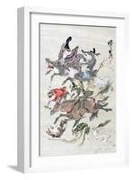 Animals and Ambhipibians in a Hunting Scene, 20th Century-null-Framed Giclee Print