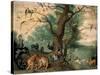 Animals and Birds in the Garden of Eden-Ferdinand van Kessel-Stretched Canvas