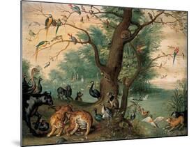 Animals and Birds in the Garden of Eden-Ferdinand van Kessel-Mounted Giclee Print