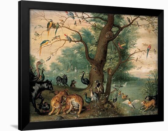 Animals and Birds in the Garden of Eden-Ferdinand van Kessel-Framed Giclee Print