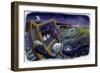 Animals and Noe's Ark during the Deluge, Illustration by Patrizia La Porta.-Patrizia La Porta-Framed Giclee Print