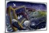 Animals and Noe's Ark during the Deluge, Illustration by Patrizia La Porta.-Patrizia La Porta-Mounted Giclee Print