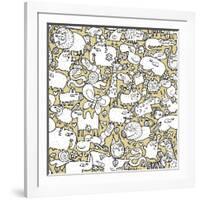 Animals and Objects Seamless Pattern-vook-Framed Art Print