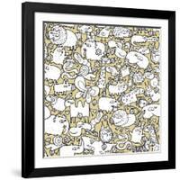 Animals and Objects Seamless Pattern-vook-Framed Art Print