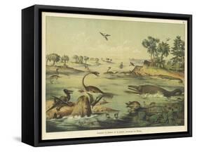 Animals and Plants of the Jurassic Era in Europe-Ferdinand Von Hochstetter-Framed Stretched Canvas