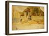 Animals before a Thatched Barn-James Ward-Framed Giclee Print