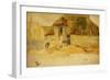 Animals before a Thatched Barn-James Ward-Framed Giclee Print