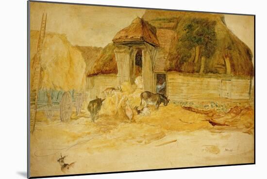Animals before a Thatched Barn-James Ward-Mounted Giclee Print