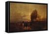 Animals Being Driven to Water-Carlo Saraceni-Framed Stretched Canvas