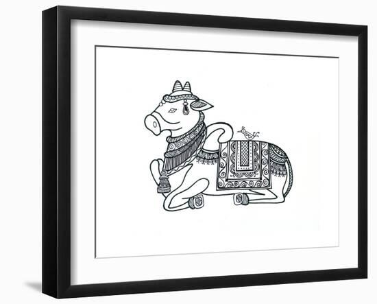 Animals Cow 2-Neeti Goswami-Framed Art Print