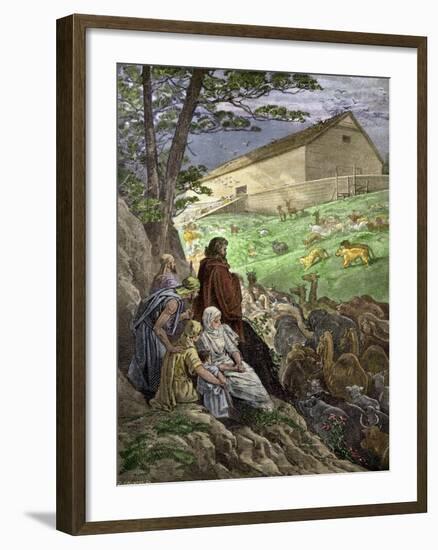 Animals Entering Noah's Ark before the Biblical Flood-null-Framed Giclee Print