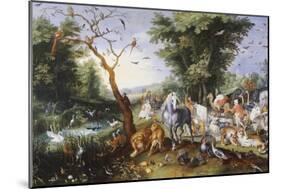 Animals Entering Noah's Ark-Jan Brueghel the Elder-Mounted Giclee Print